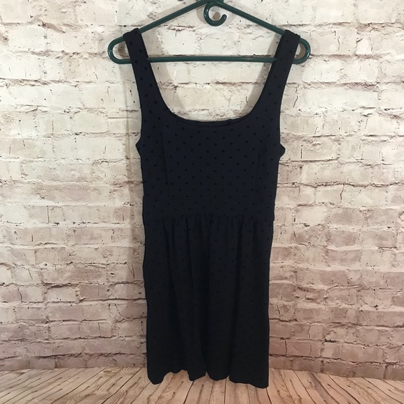 Madewell Velvetdot Sleeveless Black Mini Dress - Picture 4 of 7